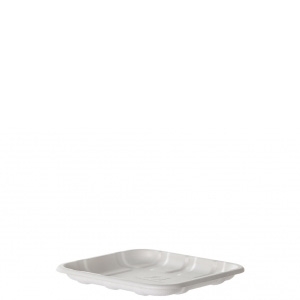 PLATEAUX À VIANDES, À FRUITS ET À LÉGUMES À BASE DE CANNE À SUCRE RENOUVELABLE ET COMPOSTABLE, 5,52 PO X 5,52 PO X 0,56 PO, 1S