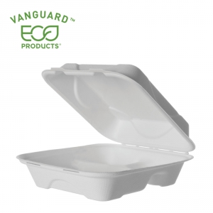 GS VANGUARD 8X8X3 IN 3COMP CLAMSHELL WHT 200