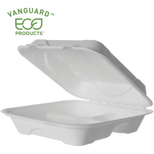 GS VANGUARD 9X9X3 IN 3COMP CLAMSHELL WHT 200